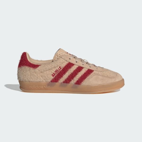 (Women) Adidas Gazelle Indoor Sneakers Magic Beige/Team Victory Red/Gum JP8341