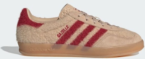 (Women) Adidas Gazelle Indoor Sneakers Magic Beige/Team Victory Red/Gum JP8341 (Women) Adidas Gazelle Indoor Sneakers Magic Beige/Team Victory Red/Gum JP8341