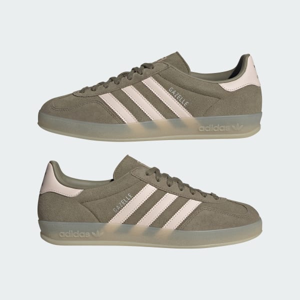Sizing Adidas Gazelle 室內運動鞋 橄欖綠/奇蹟粉/粘土色 IH9641