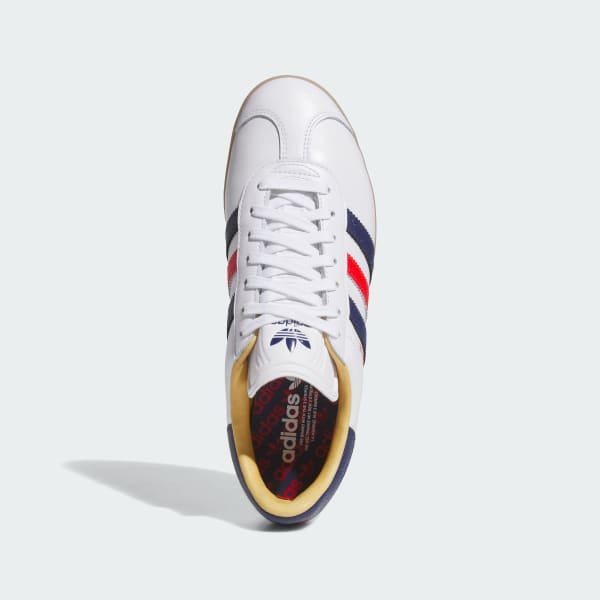 Lookbook Adidas Gazelle Leather Spikeless Golf Shoes Cloud White/Dark Blue/Red JP7705