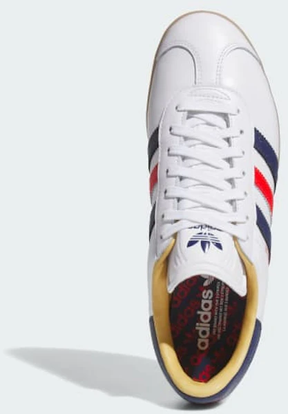 Adidas Gazelle Leather Spikeless Golf Shoes Cloud White/Dark Blue/Red JP7705 Lookbook Adidas Gazelle Leather Spikeless Golf Shoes Cloud White/Dark Blue/Red JP7705