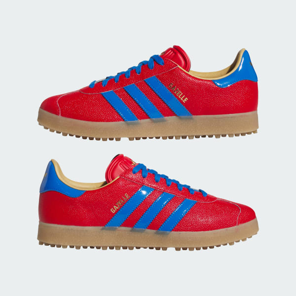 Cheap Adidas Gazelle Lux Spikeless Golf Shoes Better Scarlet/Blue Bird/Gum JQ7720