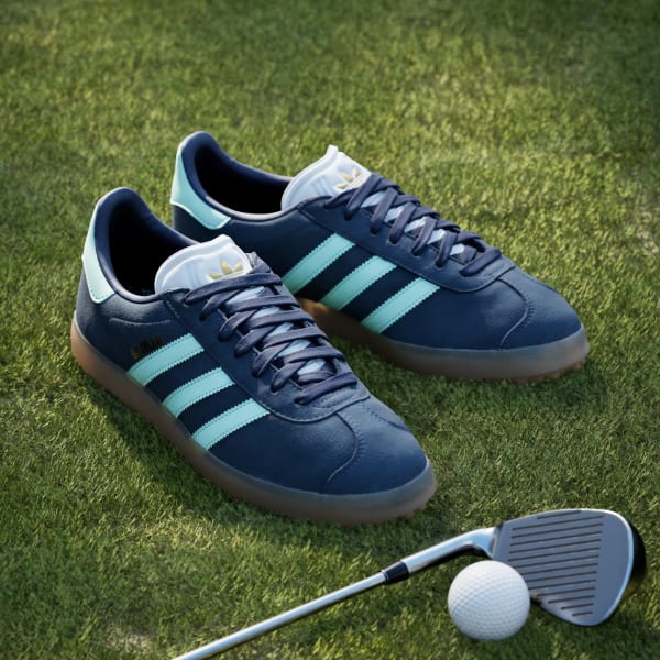 Details for adidas Gazelle Spikeless Golf Shoes Night Indigo/Clear Mint/Cloud White JR4464