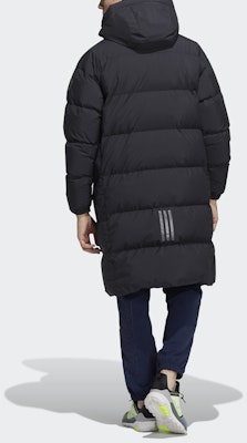 adidas GD Puffy Long Down Hooded Coat Winter Black Unisex Warm Jacket H23084 Shop adidas GD Puffy Long Down Hooded Coat Winter Black Unisex Warm Jacket H23084