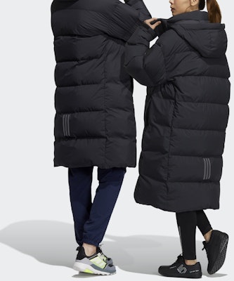 adidas GD Puffy Long Down Hooded Coat Winter Black Unisex Warm Jacket H23084 Sizing adidas GD Puffy Long Down Hooded Coat Winter Black Unisex Warm Jacket H23084