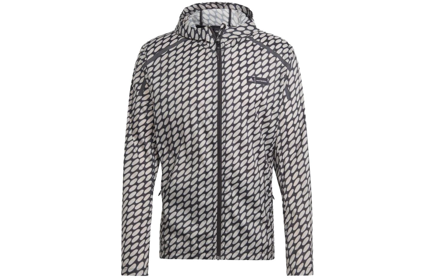 adidas Geometric Printed Full-Zip Jacket - Gray HR8203