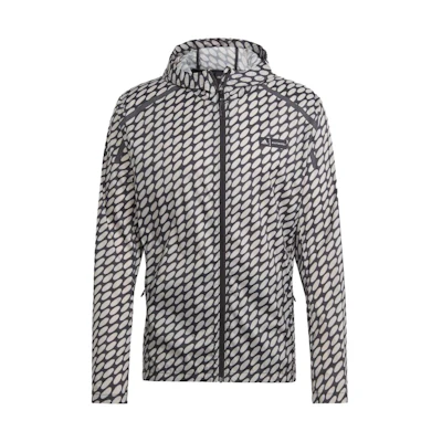 adidas Geometric Printed Full-Zip Jacket - Gray HR8203