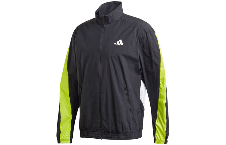 adidas Geometric Retro Sports Jacket with Utility Style Stand Collar FR6599