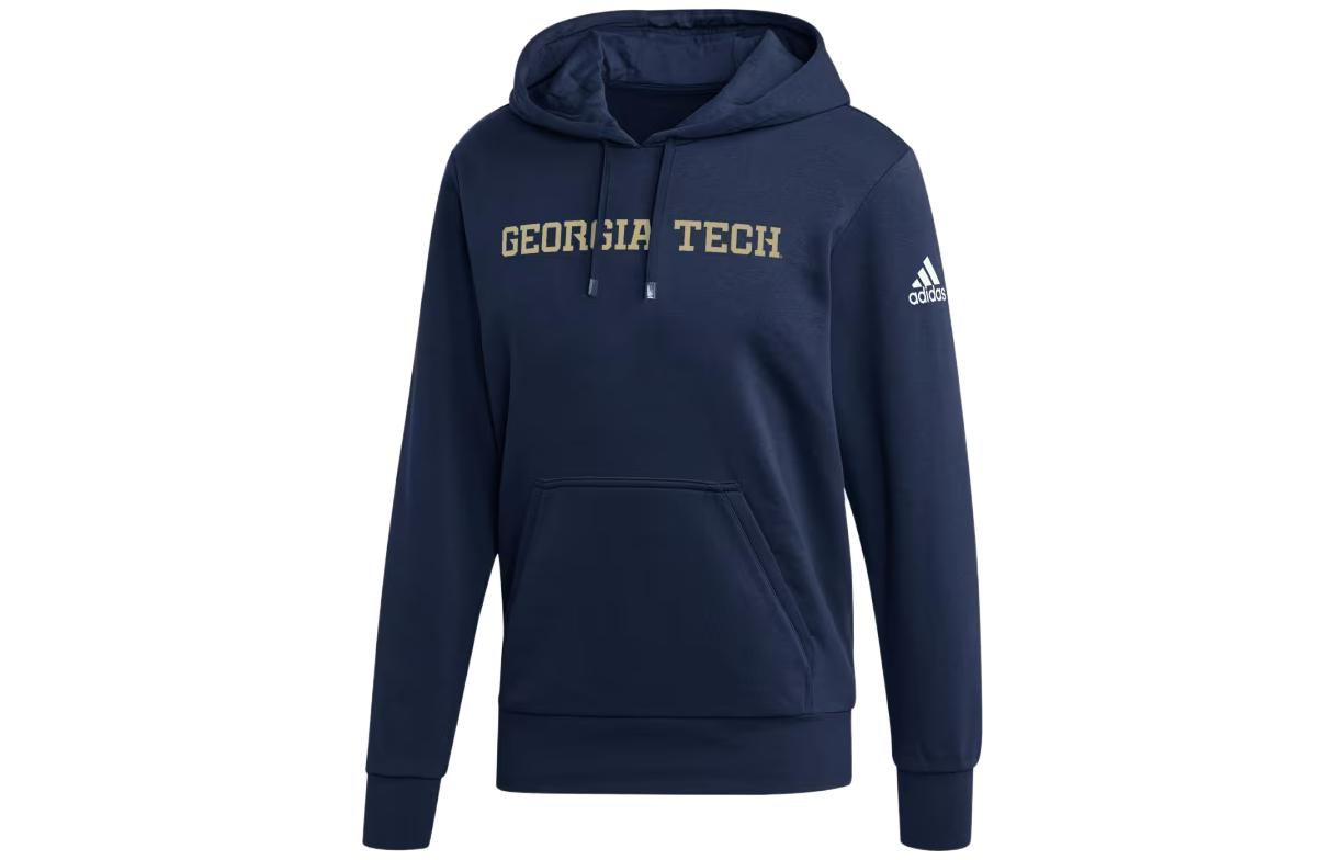 adidas Georgia Tech Navy Hoodie Letter Logo Print Long Sleeve HY2314