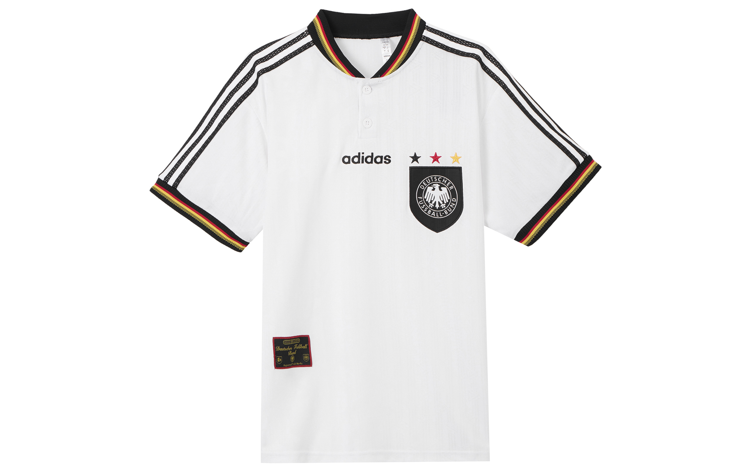 adidas Germany 1996 Home Jersey Three-Stripes Short Sleeve Soccer Shirt White IT7749