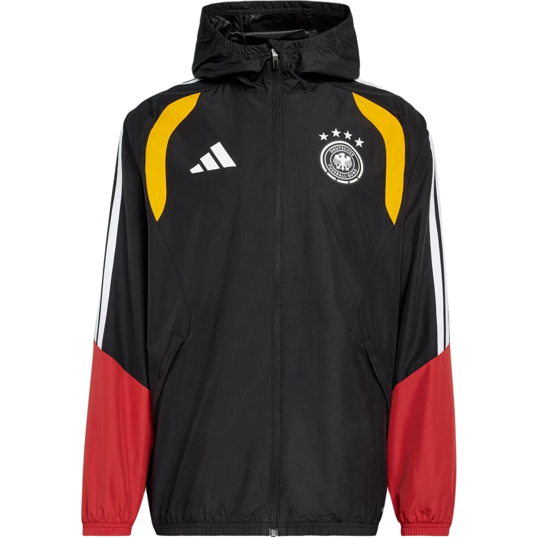 adidas Germany 26 TIRO Logo Striped Zip Hoodie Jacket KB4489