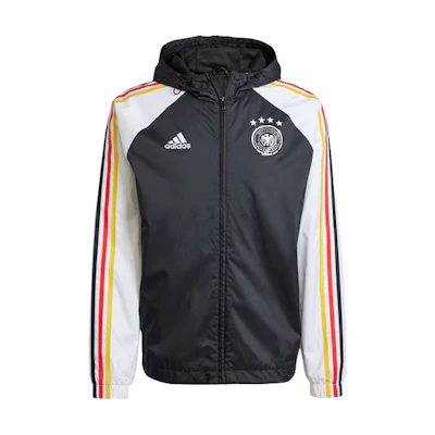 adidas Germany DNA Striped Colorblock Windbreaker Jacket Black Male IU2086