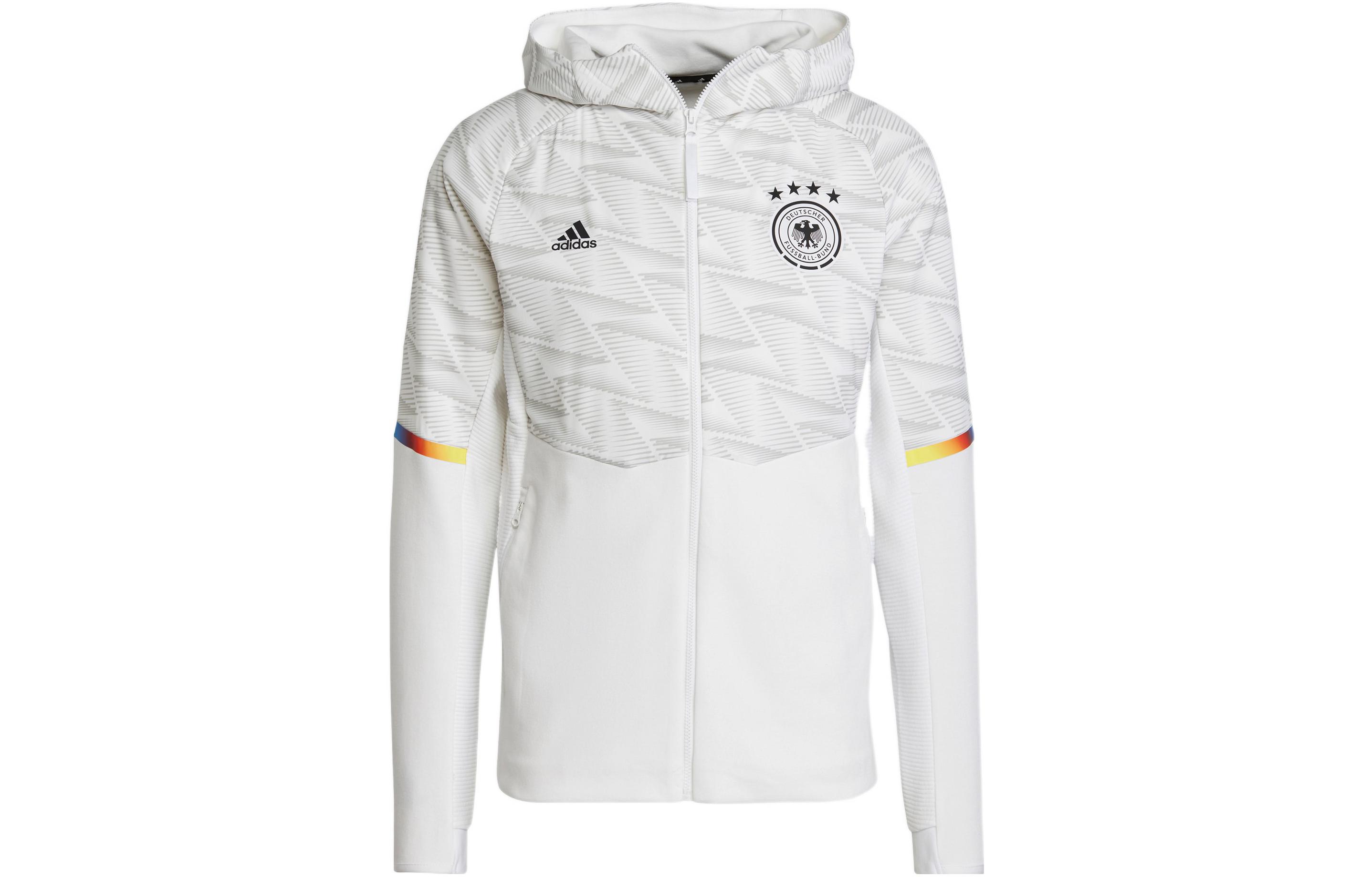 adidas Germany Game Day Travel Logo Slim Hoodie Jacket White IC4377