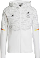adidas Germany Game Day Travel Logo Slim Hoodie Jacket White IC4377 adidas Germany Game Day Travel Logo Slim Hoodie Jacket White IC4377