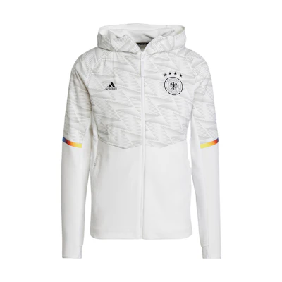 adidas Germany Game Day Travel Logo Slim Hoodie Jacket White IC4377
