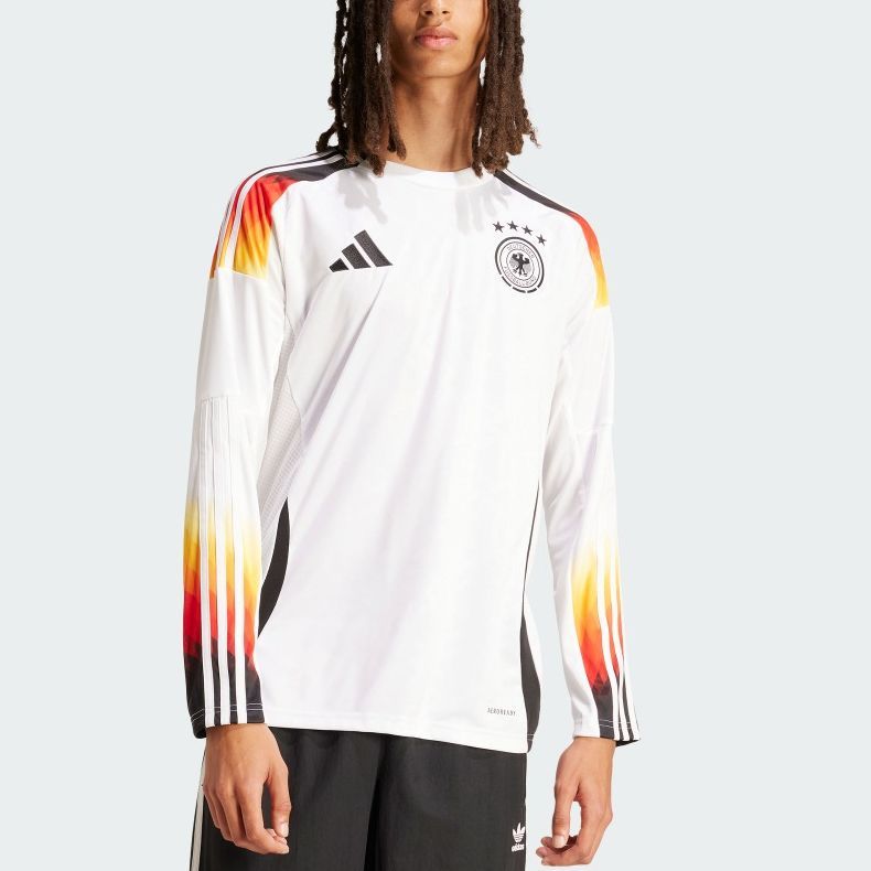 Shop 아디다스 독일 홈 긴팔 축구 저지 화이트 IP6129