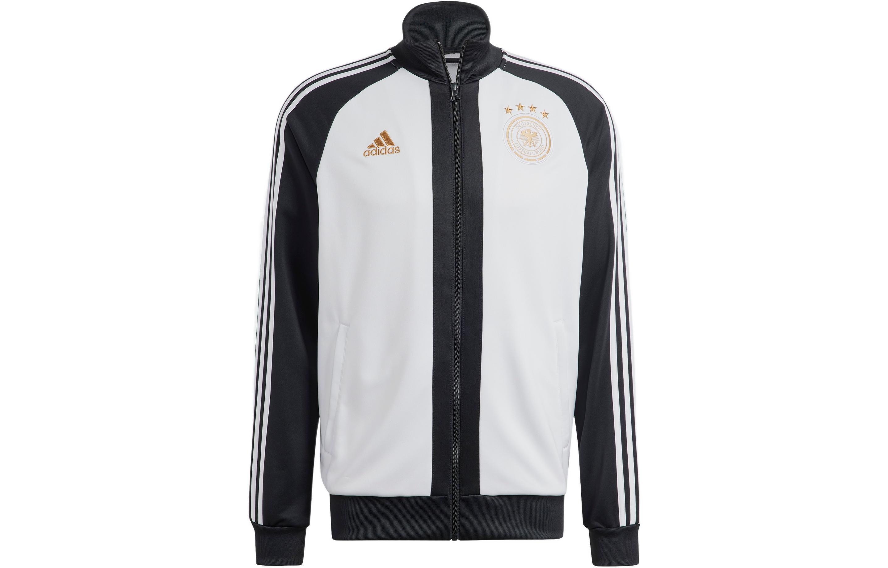 adidas Germany Team Logo Print Football Jacket White HC1273