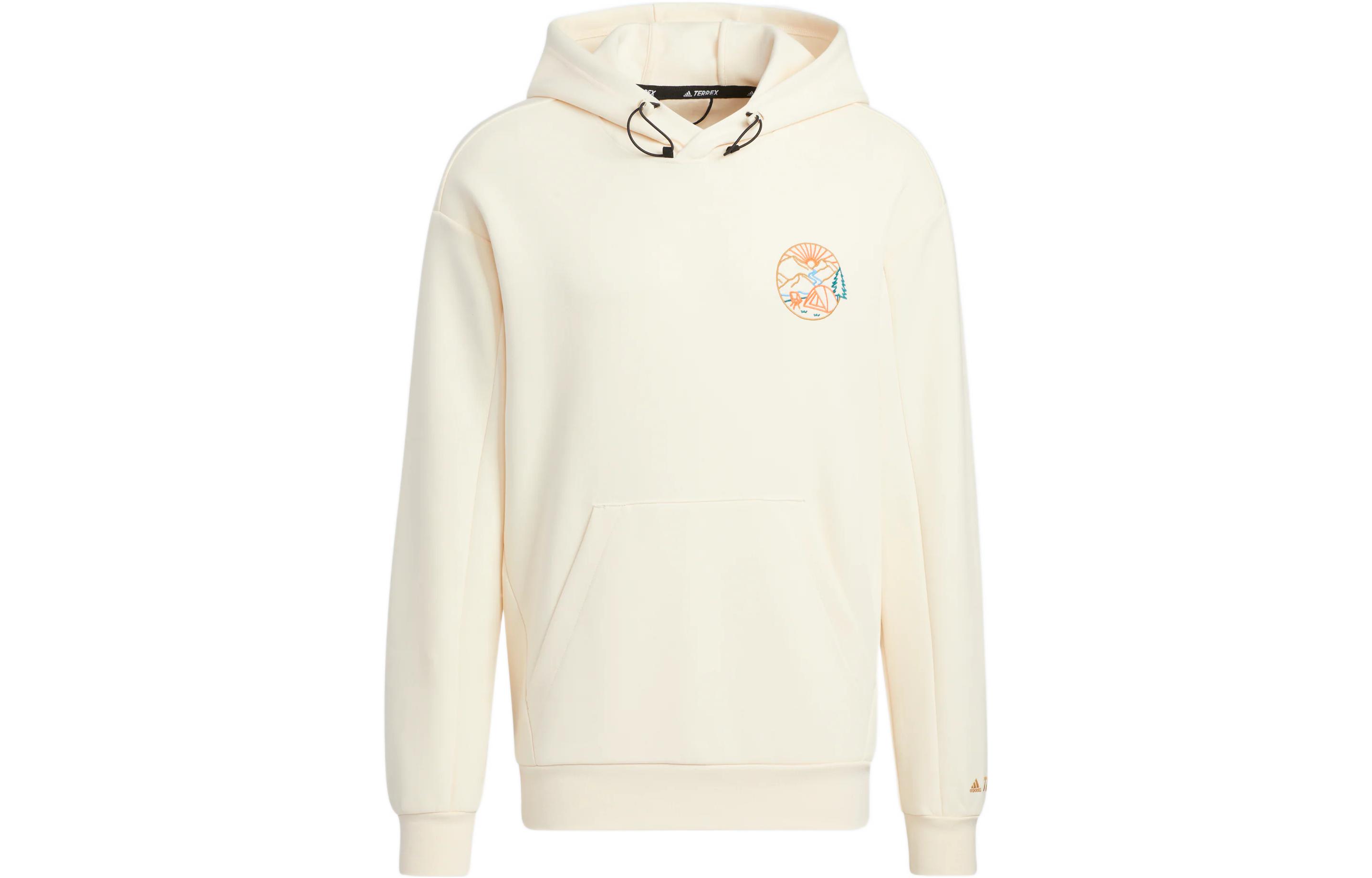 adidas Gfx Hood Swt Abstract Graphic Pullover Hoodie Beige Unisex HN2017