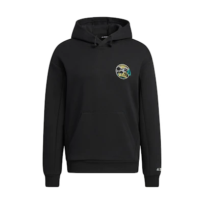 adidas Gfx Hoodie Black Abstract Graphic Kangaroo Pocket Unisex Sweatshirt HN2018