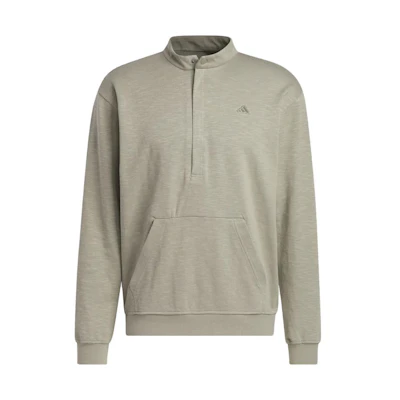 adidas Go-To 1/2-Zip Pullover Gray Loose-Fit Sweatshirt with Logo HS7596