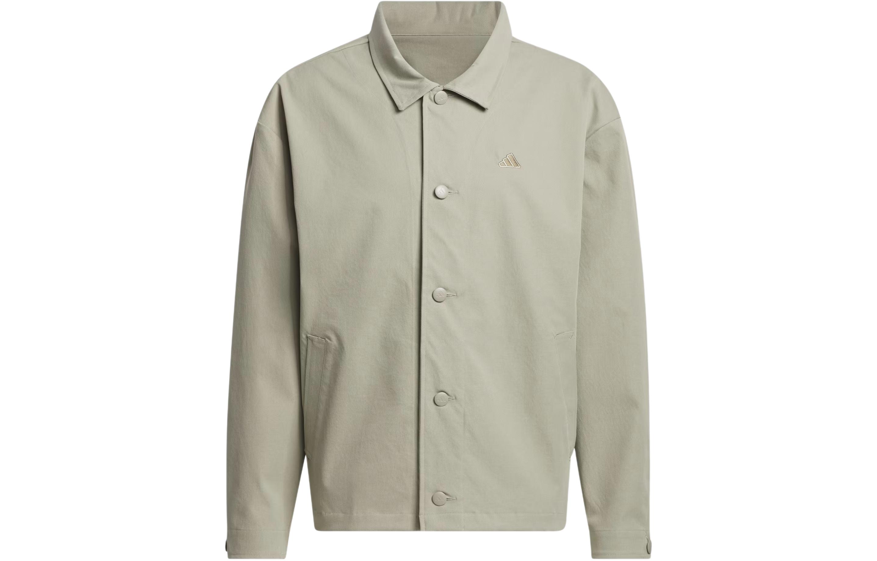 adidas Go-To Chore Coat Loose Fit Shirt Jacket Stone Gray Men’s IU4711