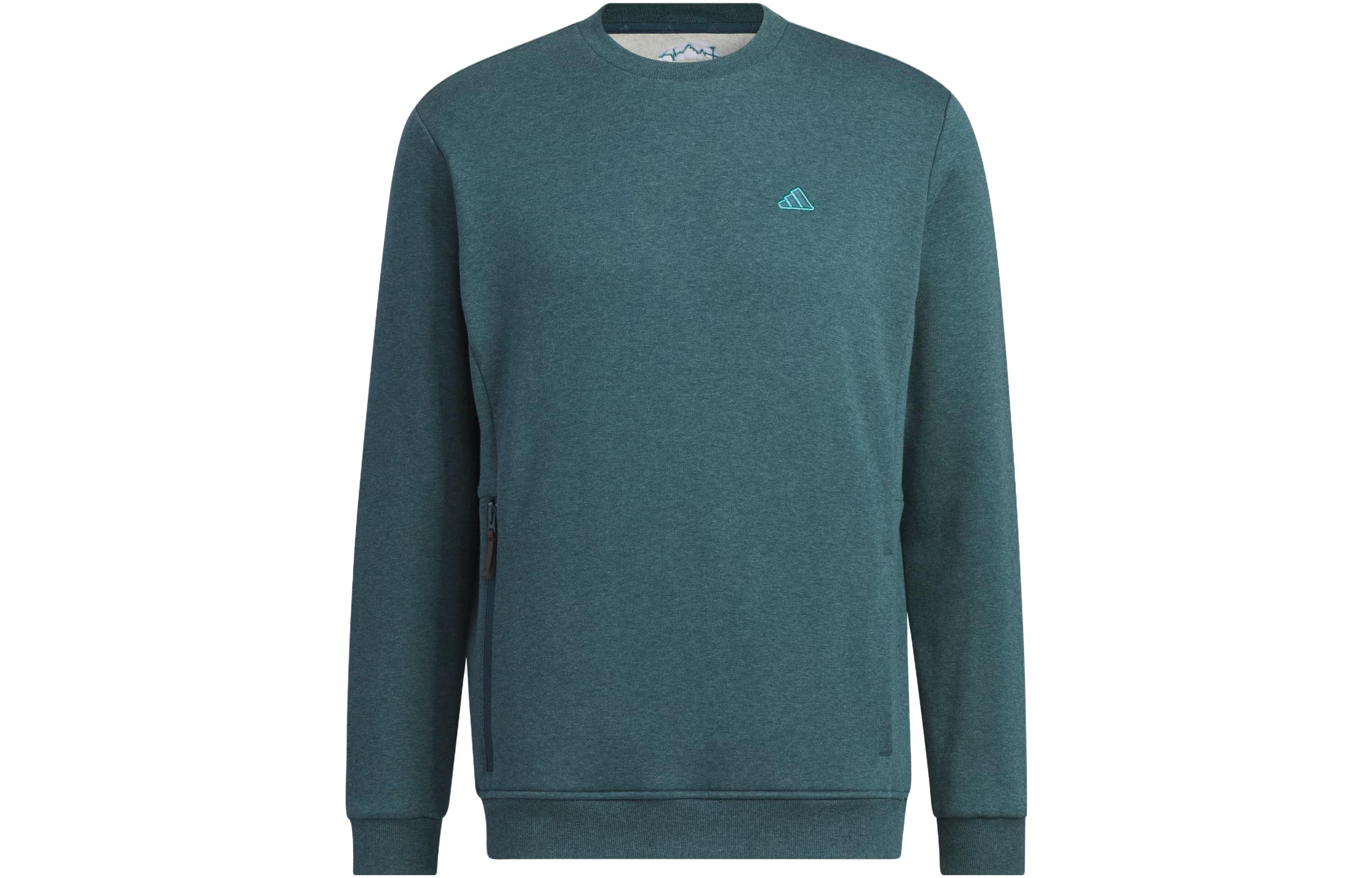 adidas Go-To Crewneck Sweatshirt Solid Logo Golf Pullover Men’s Polar Blue IA2610