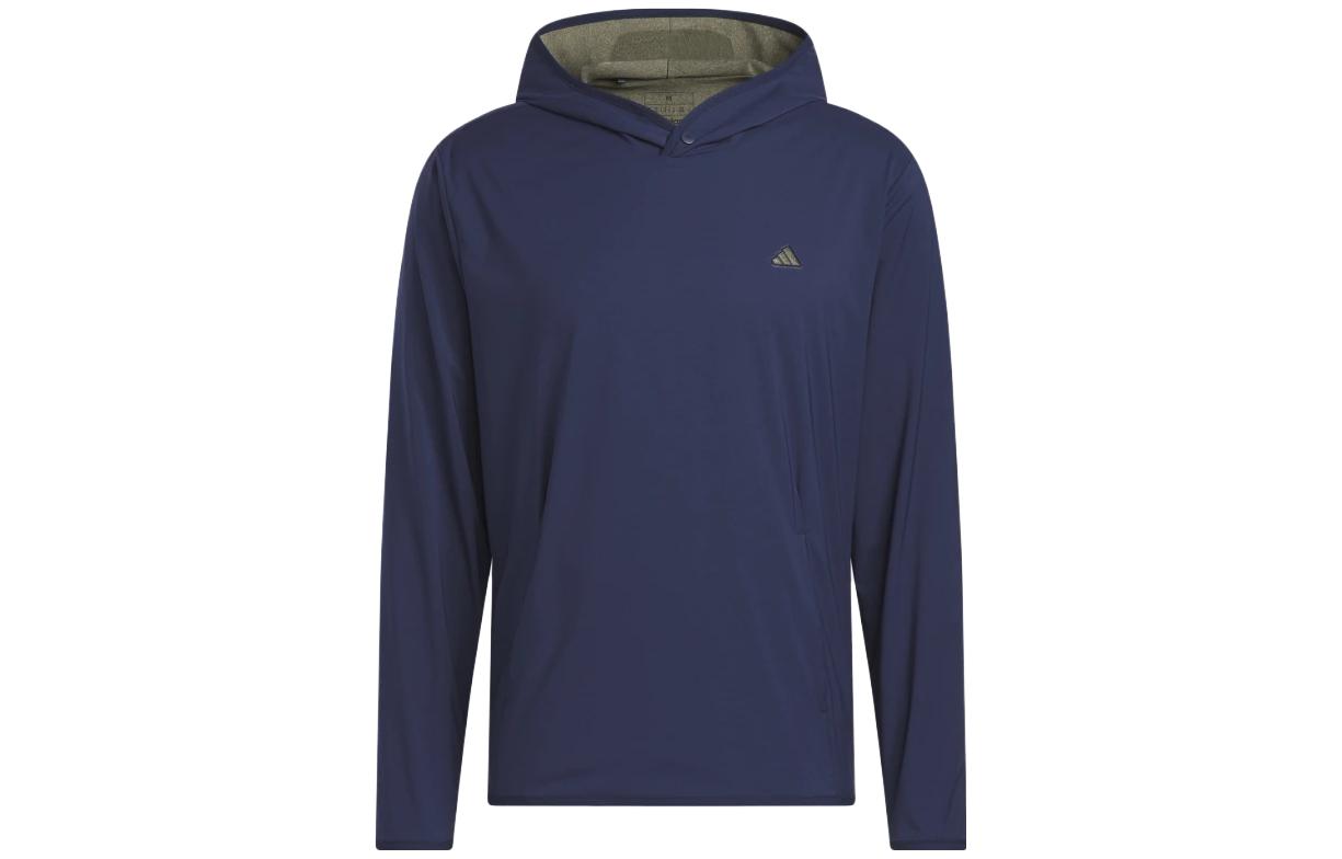adidas Go-To Lightweight WindRdy Golf Hoodie Navy Blue Logo Hoodie HR7960