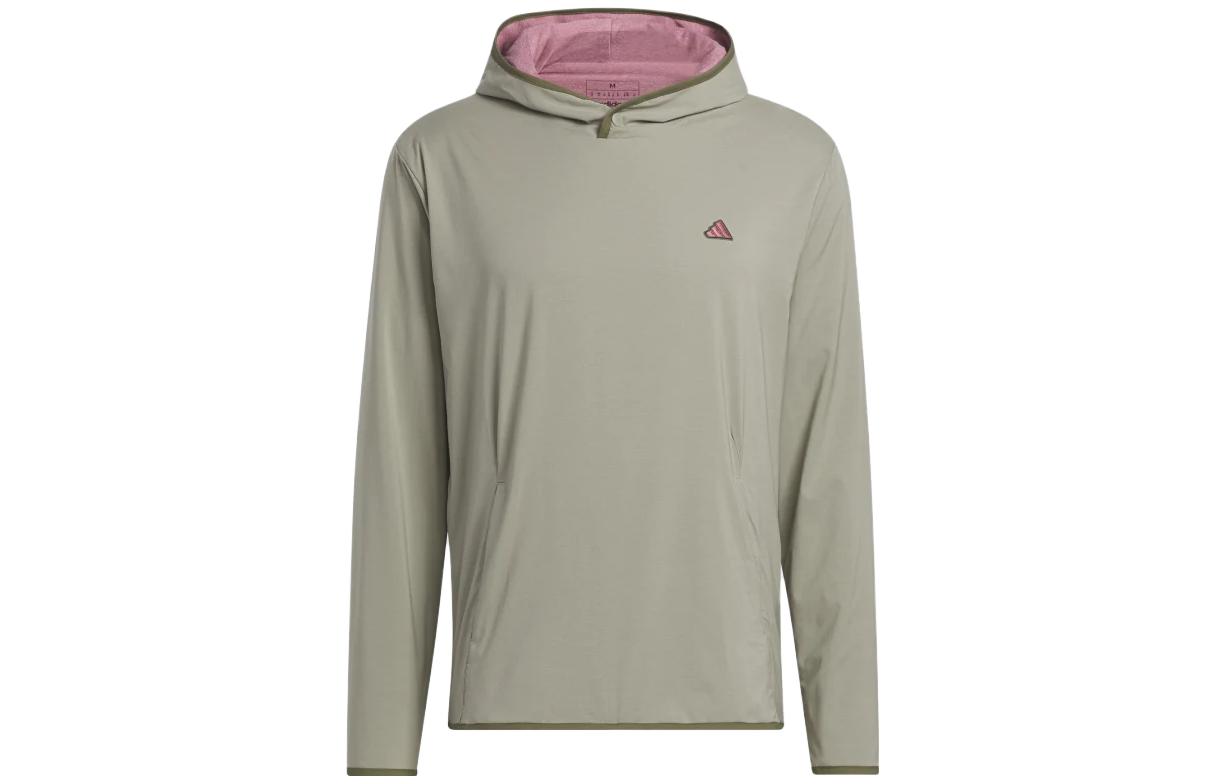 adidas Go-To Lightweight WindRdy Golf Hoodie Pebble Green Pullover HS7591