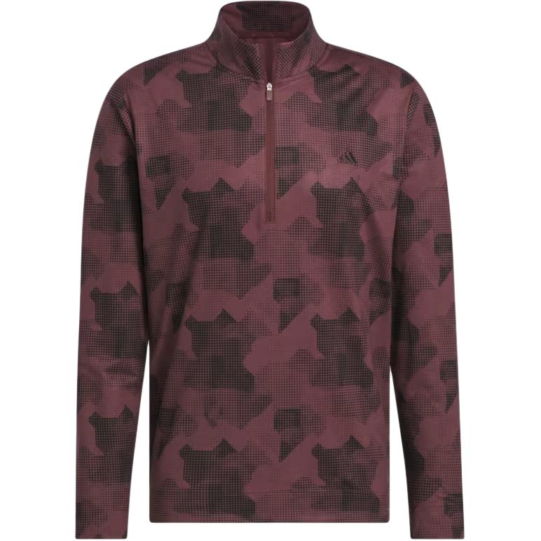 adidas Go-To Printed Quarter-Zip Pullover Red Sweatshirt IK3018