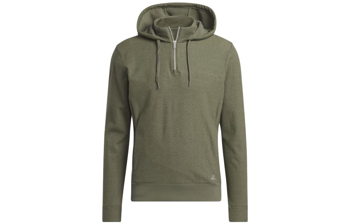 adidas Go-To Quarter-Zip Hoodie Solid Logo Green Pullover II7846