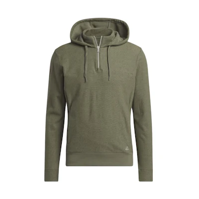 adidas Go-To Quarter-Zip Hoodie Solid Logo Green Pullover II7846