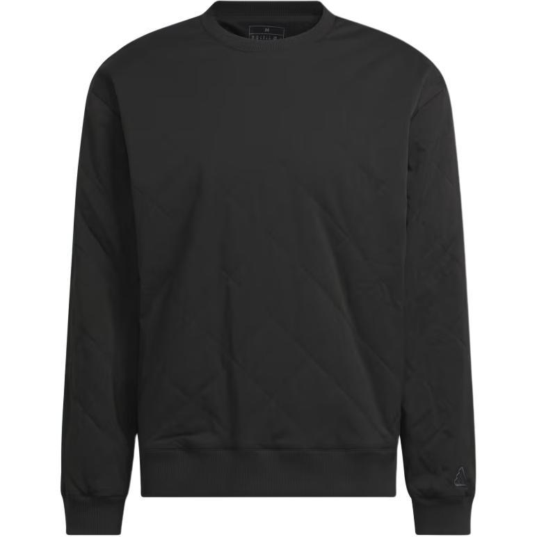 adidas Go-To Quilted Pullover Black Crewneck Sweatshirt Casual Wear IW6707