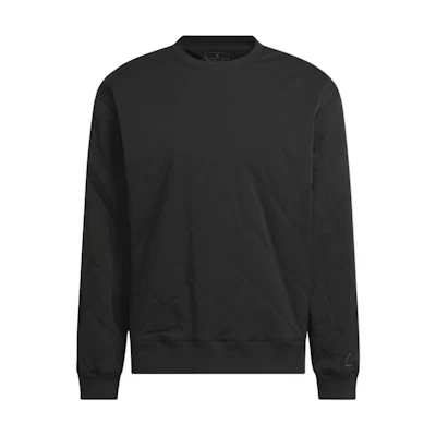 adidas Go-To Quilted Pullover Black Crewneck Sweatshirt Casual Wear IW6707