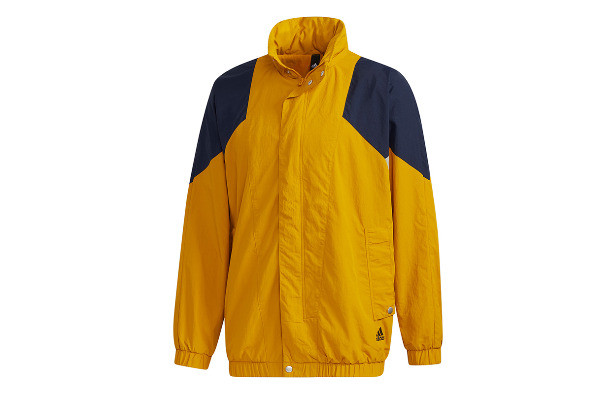 adidas Gold Colorblock Letter Print Casual Jacket GE0387