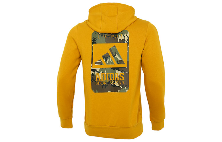 adidas Gold Pullover Sweatshirt with Camo Logo Print on Back H39274