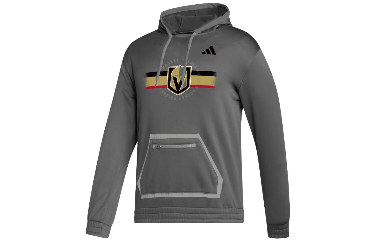 adidas Golden Knights Team Issue Hoodie Grey Hockey Pullover IK6640