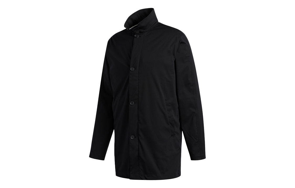adidas Golf Long-Sleeve Jacket Black with Stand Collar and Button Design FS2521