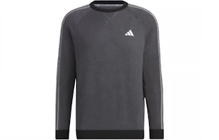 adidas Golf Retro Three-Stripes Crewneck Long Sleeve Pullover - Black HY0965 adidas Golf Retro Three-Stripes Crewneck Long Sleeve Pullover - Black HY0965
