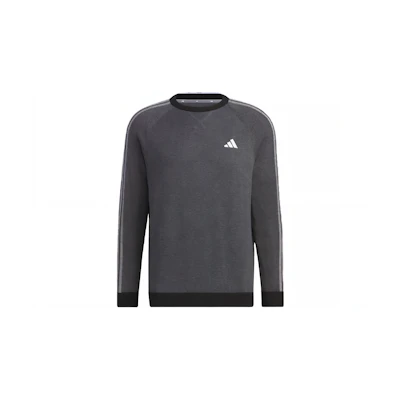 adidas Golf Retro Three-Stripes Crewneck Long Sleeve Pullover - Black HY0965