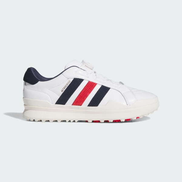 Adidas Golf RetroCross Gripmore Boa Spikeless Shoes Cloud White/Collegiate Navy/Lucid Red HP3717