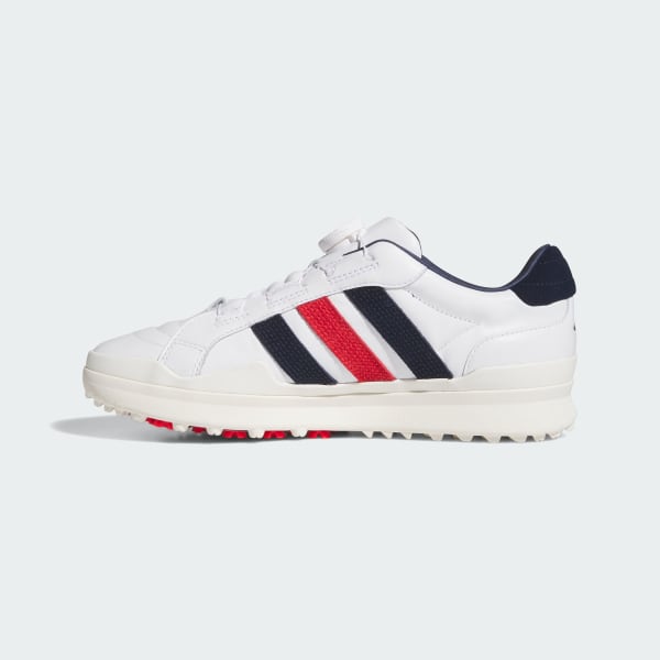 Details for Adidas Golf RetroCross Gripmore Boa Sin Tacos Blanco/Navy/Rojo Lucido zapatillas HP3717