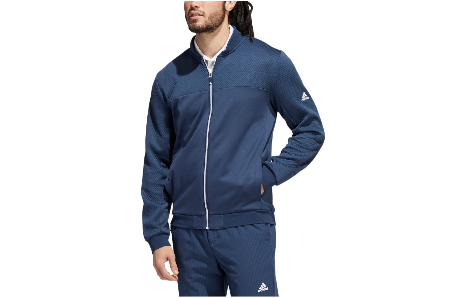 adidas Golf Solid Logo Print Jacket - Blue HF6515
