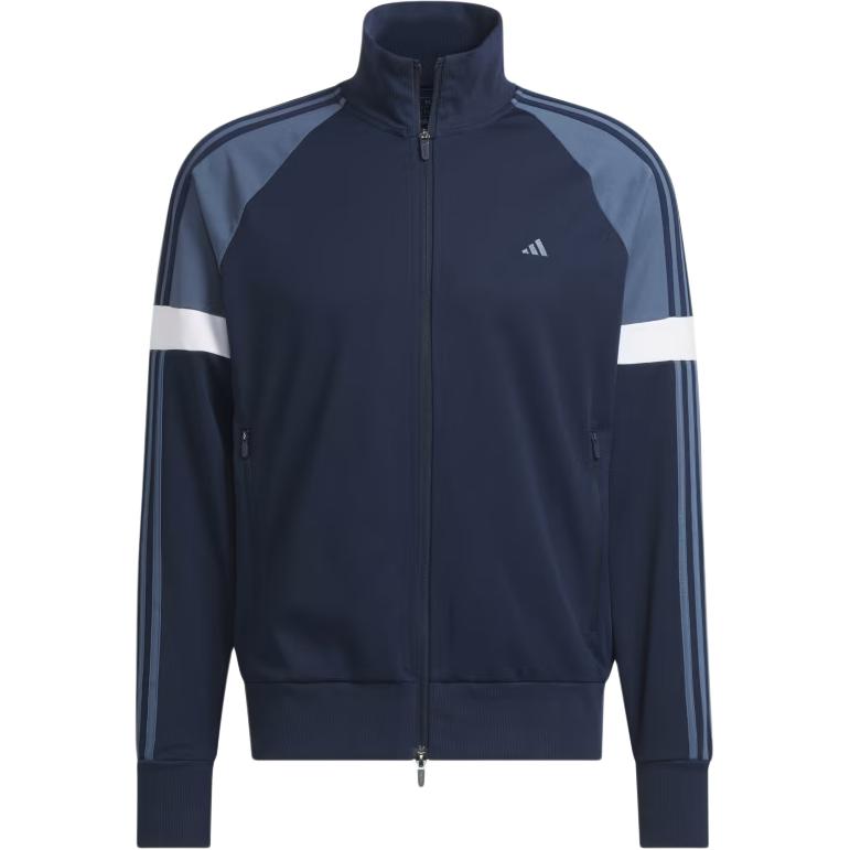 adidas Golf Track Jacket Lightweight Stretch Navy Blue Colorblock Outerwear IX6383