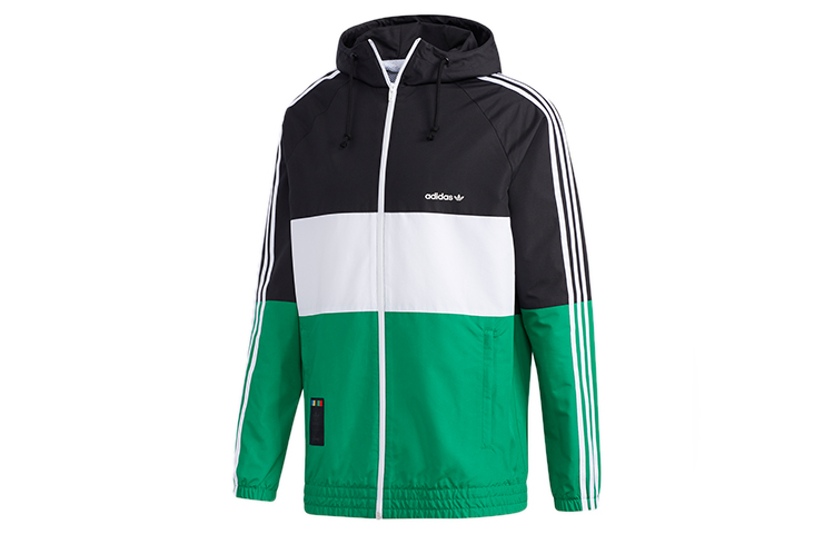 adidas Goofy Casual Sports Hoodie Jacket Black Green GP6480