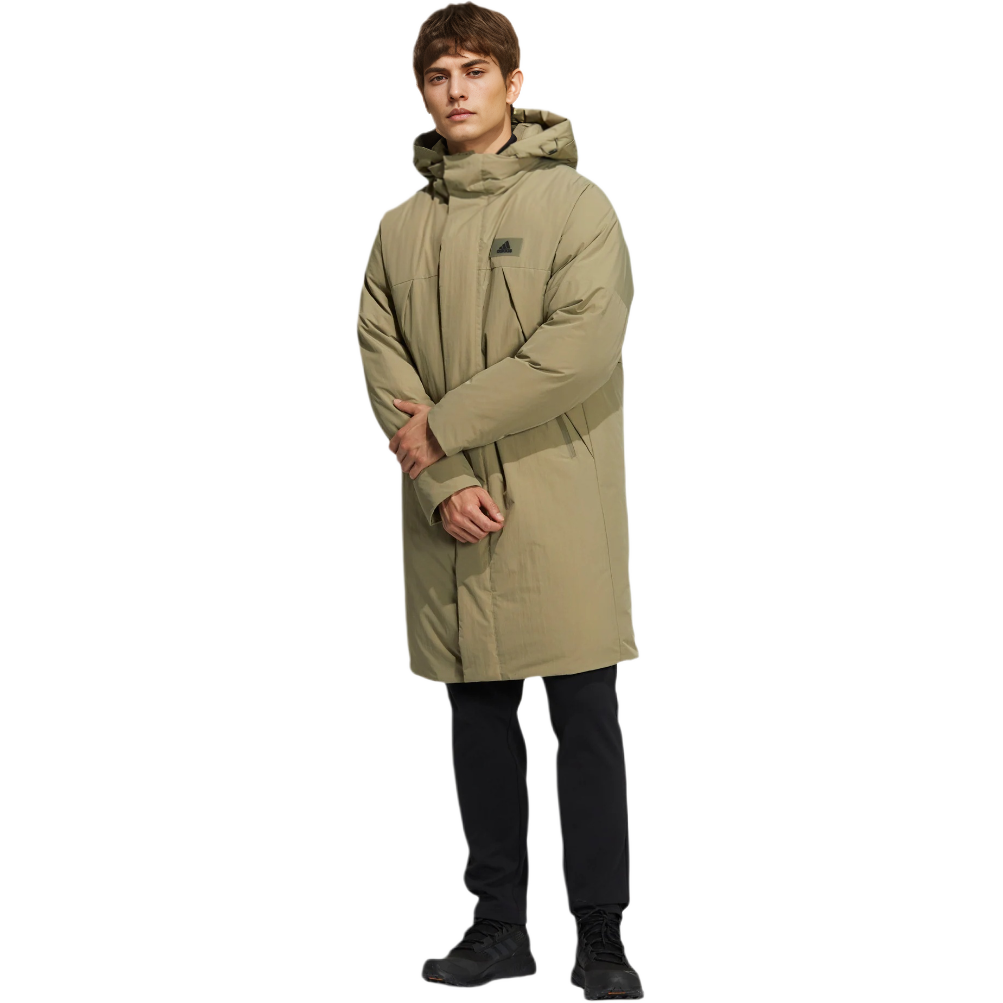 adidas Goose Down 800 Fill Long Puffer Jacket Logo Zipper Hoodie Green Unisex. HR5234 圖 3