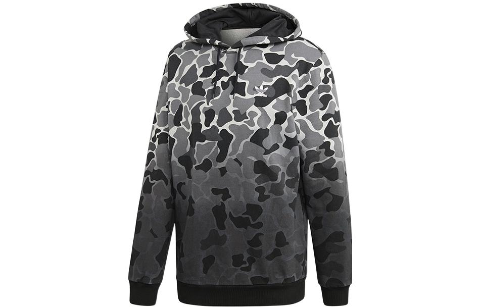 adidas Gradient Camo Logo Pullover Hoodie Black/White DH4807