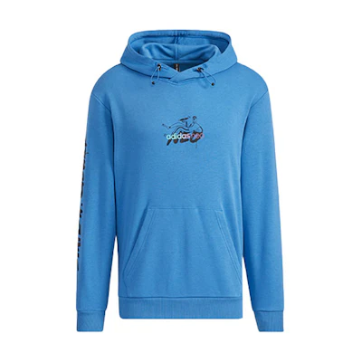 adidas Graffiti Logo Print Hoodie Blue HH8981