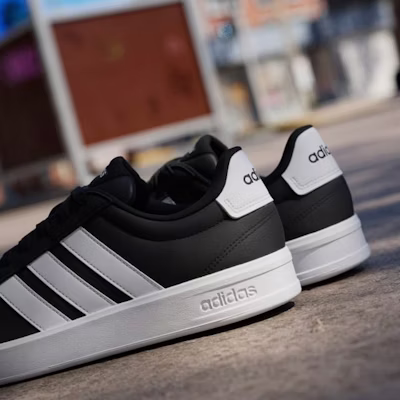 Adidas Grand Court 3.0 Sepatu Hitam Putih Core/Putih Awan/Putih Awan IH1473 1