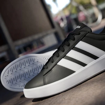 Adidas Grand Court 3.0 Sepatu Hitam Putih Core/Putih Awan/Putih Awan IH1473 2