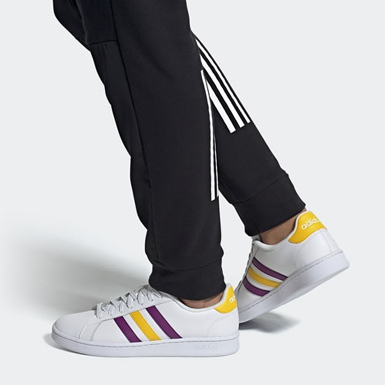 Sizing adidas Grand Court 'Putih Ungu Kuning' FW5907